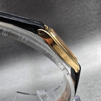 Seiko Watch Women 13mm Gold Dial Gold Tone Rectangle 2E20-6300 New Battery3