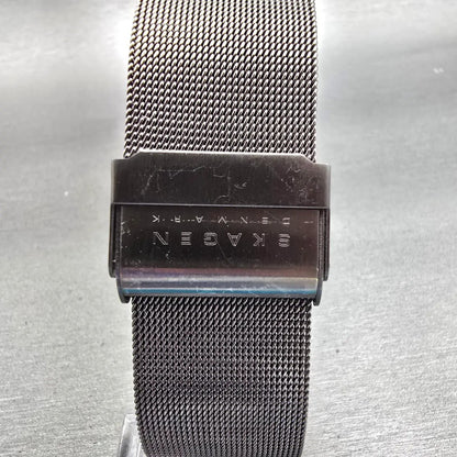 Skagen Tank Watch Men 34mm Gray Dial Titanium Daydate 396LTTM New Battery7