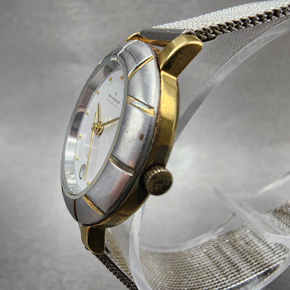 Skagen Watch Women 26mm White Dial Two Tone Round 3SGS Mesh Band New Battery2