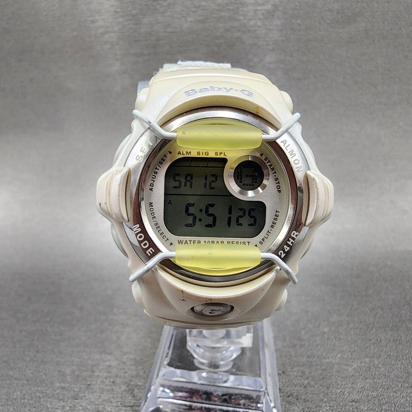 Casio BabyG Watch Women 42mm Digital White Tone Alarm BG099 New Battery0