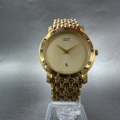 Citizen Elegance Watch Men 33mm Champagne Dial Gold Tone Round 4620-S25996 Runs5