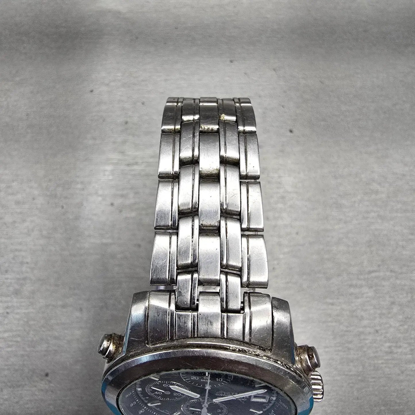 Seiko Sports 100 Chronograph Watch Men 37mm Black Dial Silver 7T32-7D89 New Batt4