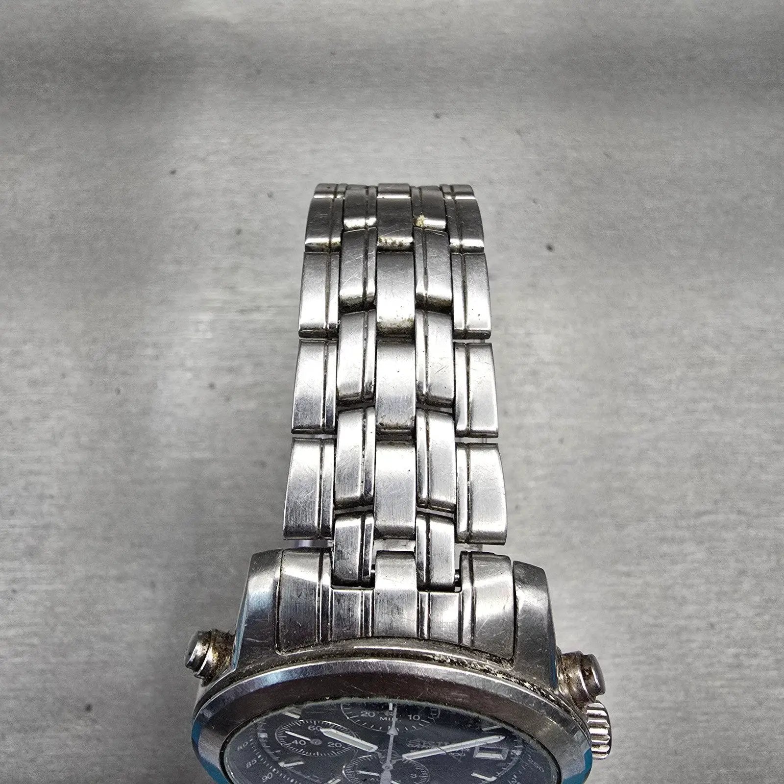 Seiko Sports 100 Chronograph Watch Men 37mm Black Dial Silver 7T32-7D89 New Batt4
