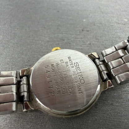 Seiko Watch Women 20mm Silver Dial Two Tone Round Vintage 1N00-0G69 New Battery9