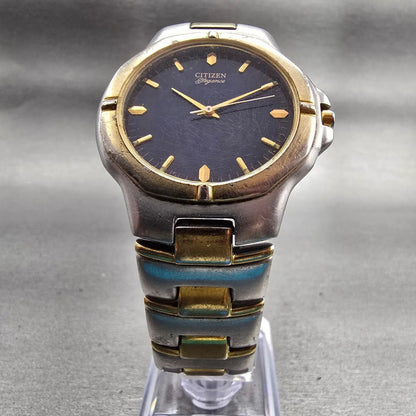Citizen Elegance Watch Men 35mm Blue Dial Two Tone Round 1032-S55513 New Battery5