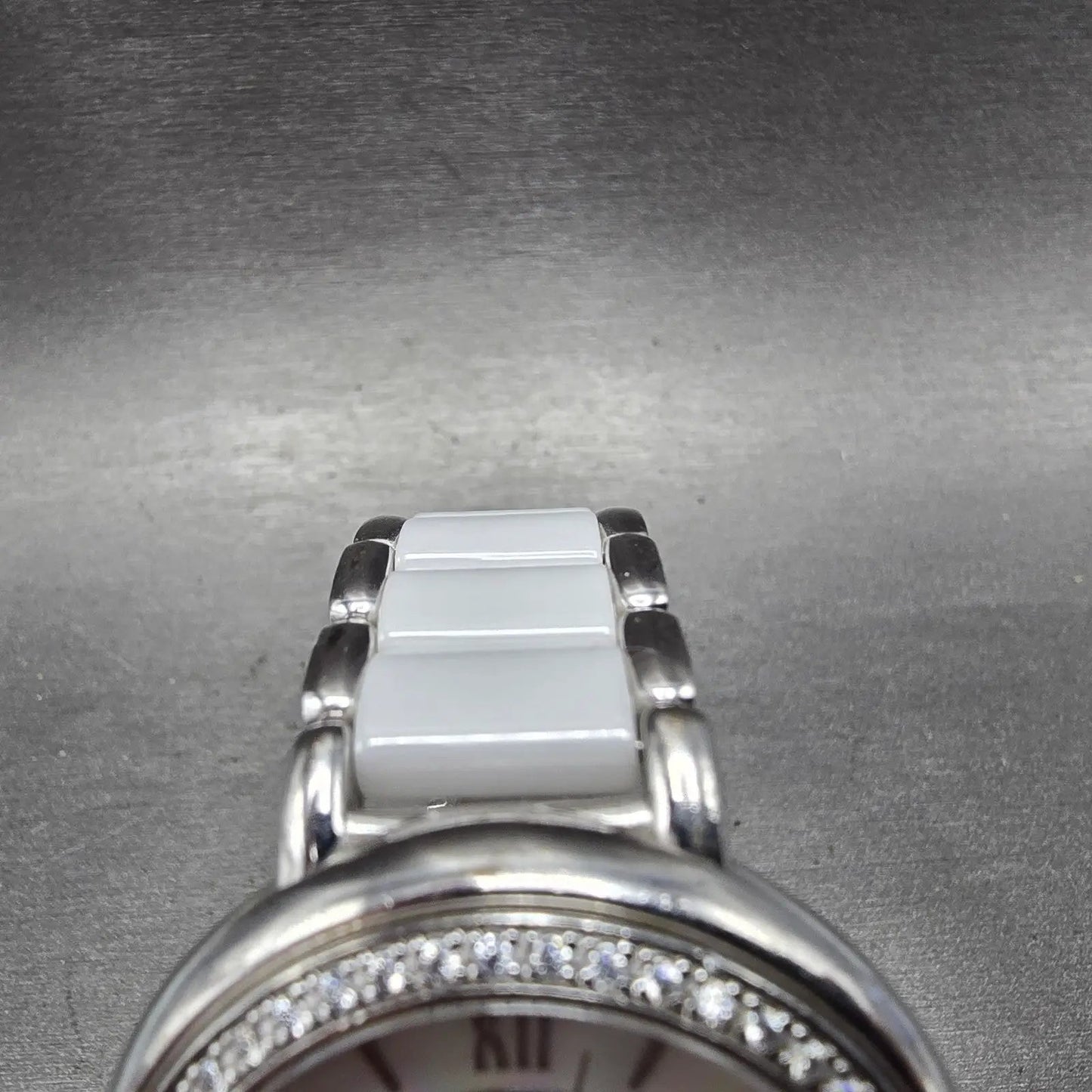 Ecclissi Sterling Silver Watch Women 37mm MOP Dial  Steel Ceramic Round New Batt4