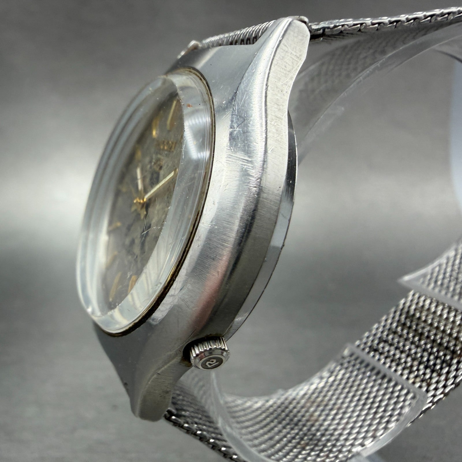 Ricoh Riquartz Watch Men Brown Dial Silver Tone Round 572008 VTG PARTS3