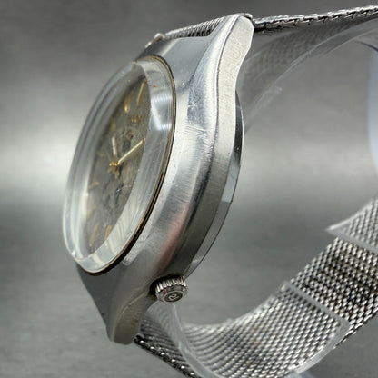 Ricoh Riquartz Watch Men Brown Dial Silver Tone Round 572008 VTG PARTS3