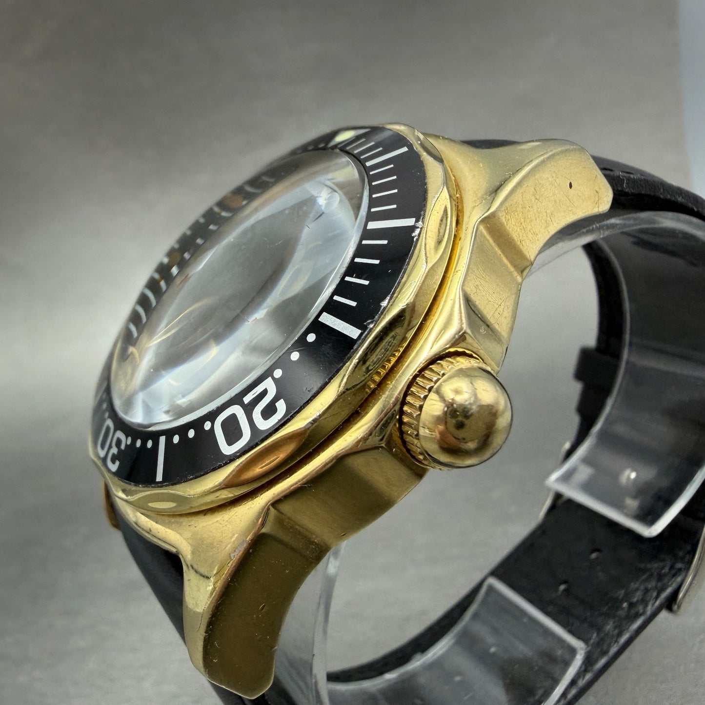 Invicta Dive Watch Men 44mm Black Dial Gold Tone Date Automatic 3505 Runs3