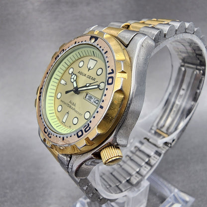 Seiko ALBA Aqua Gear Watch Women 31mm Champagne Dial Two Tone Daydate New Batt2