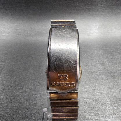 Seiko SQ Watch Men 33mm Gold Dial Gold Daydate Round 6923-7099 New Battery VTG7