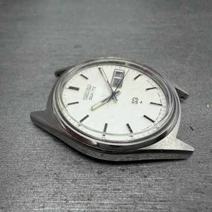 Seiko SQ Watch Men 35mm Silver Dial Silver Tone Daydate Round 7123-8429 PARTS4