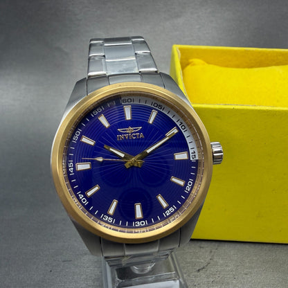 Invicta Specialty Watch Men 45mm Blue Dial Two Tone Round 12828 New Battery0