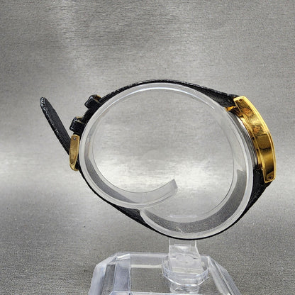 Seiko Watch Women 22mm Black Dial Gold Tone Daydate 7n836021 New Battery8