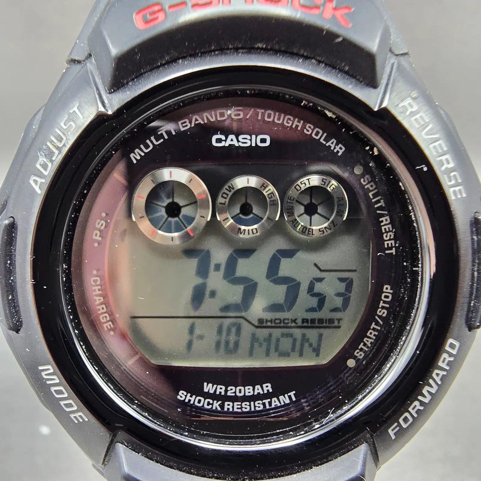 Casio G-Shock GW-M530A Watch Men 47mm Digital Black Alarm Chrono Solar Works AD1