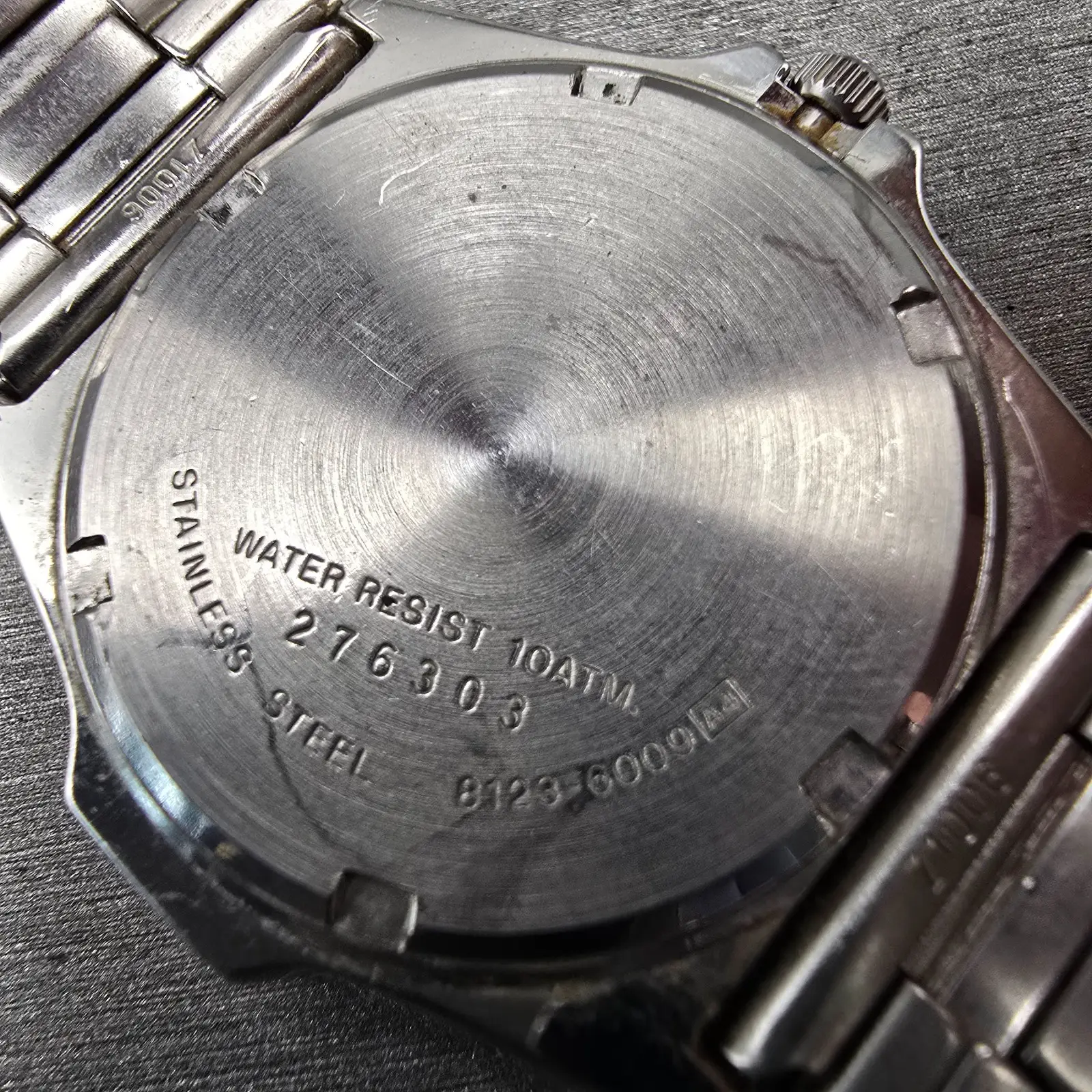 Seiko SQ Watch Men 37mm Black Dial Silver Tone Daydate 8123-6009 New Battery VTG10