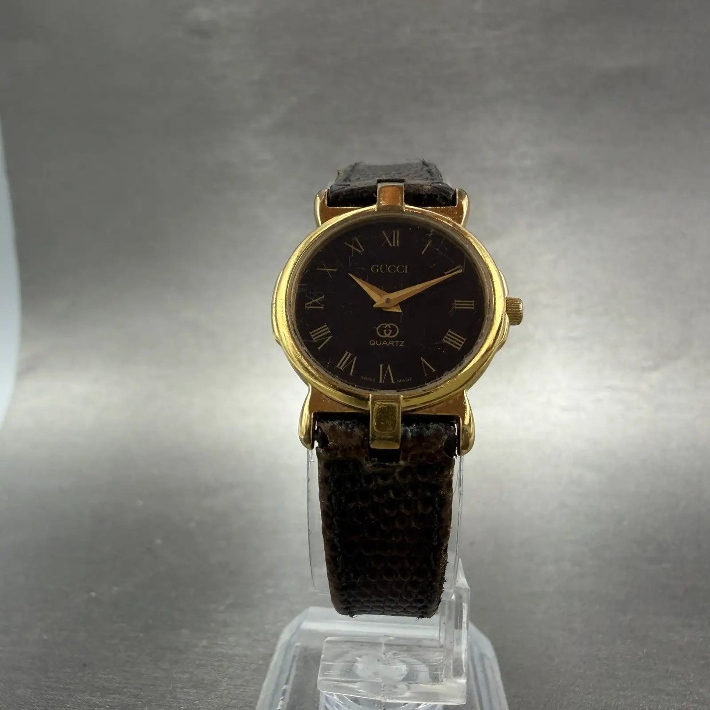 Gucci 3400L Watch Women 22mm White Dial Gold Plated Round New Battery VTG5