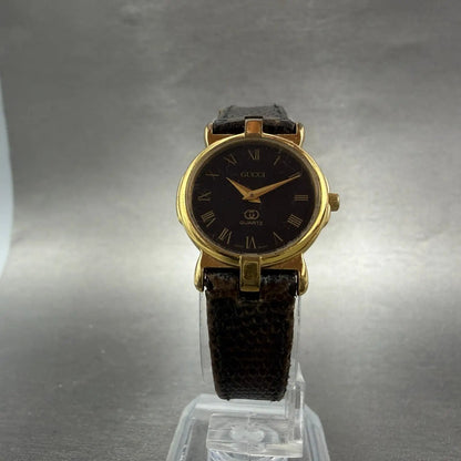 Gucci 3400L Watch Women 22mm White Dial Gold Plated Round New Battery VTG5