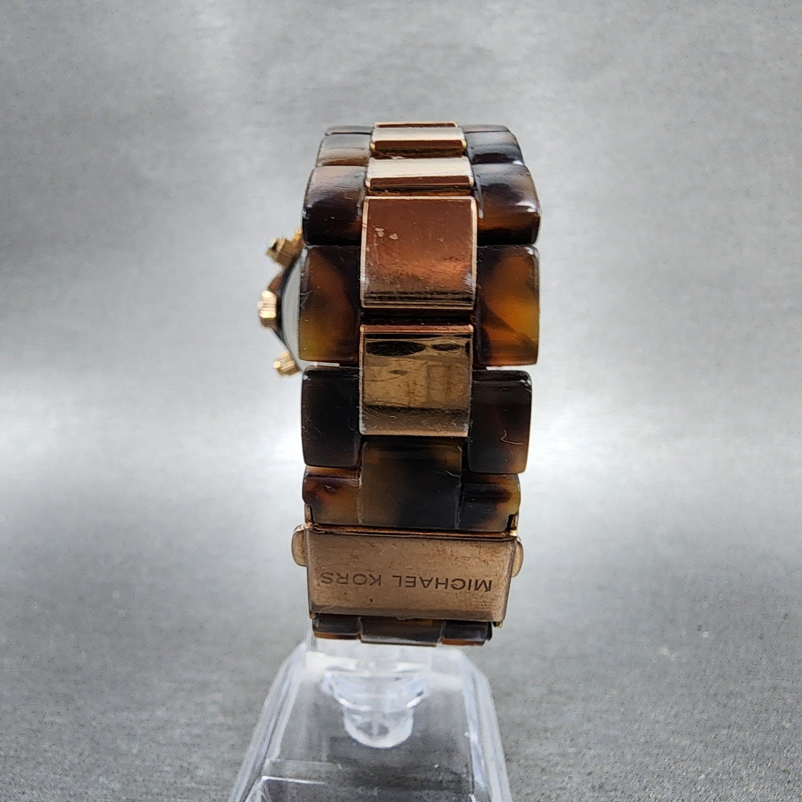 Michael kors Madison Watch Women 42mm Brown Dial Two Tone Date Chrono New Batt7