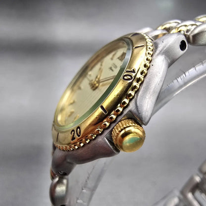 Citizen Elegance Watch Women 26mm Gold Dial Two Tone Date 6010-S45491 New Batt2