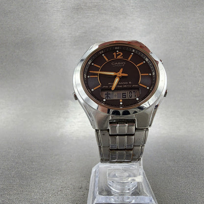 Casio Lineage LCWM200 Watch Men 38mm Black Dial Steel Analog Digital Solar Runs4
