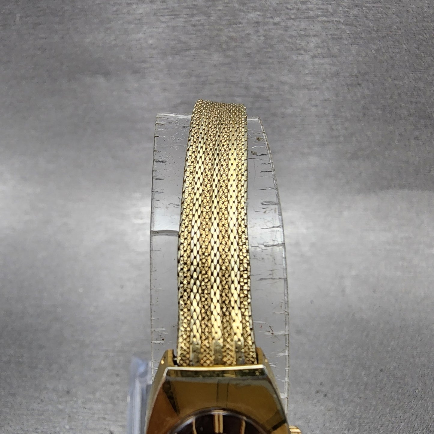 Seiko Watch Women 15mm Brown Dial Gold Tone Manual Wind Rectangle 117039 Runs4