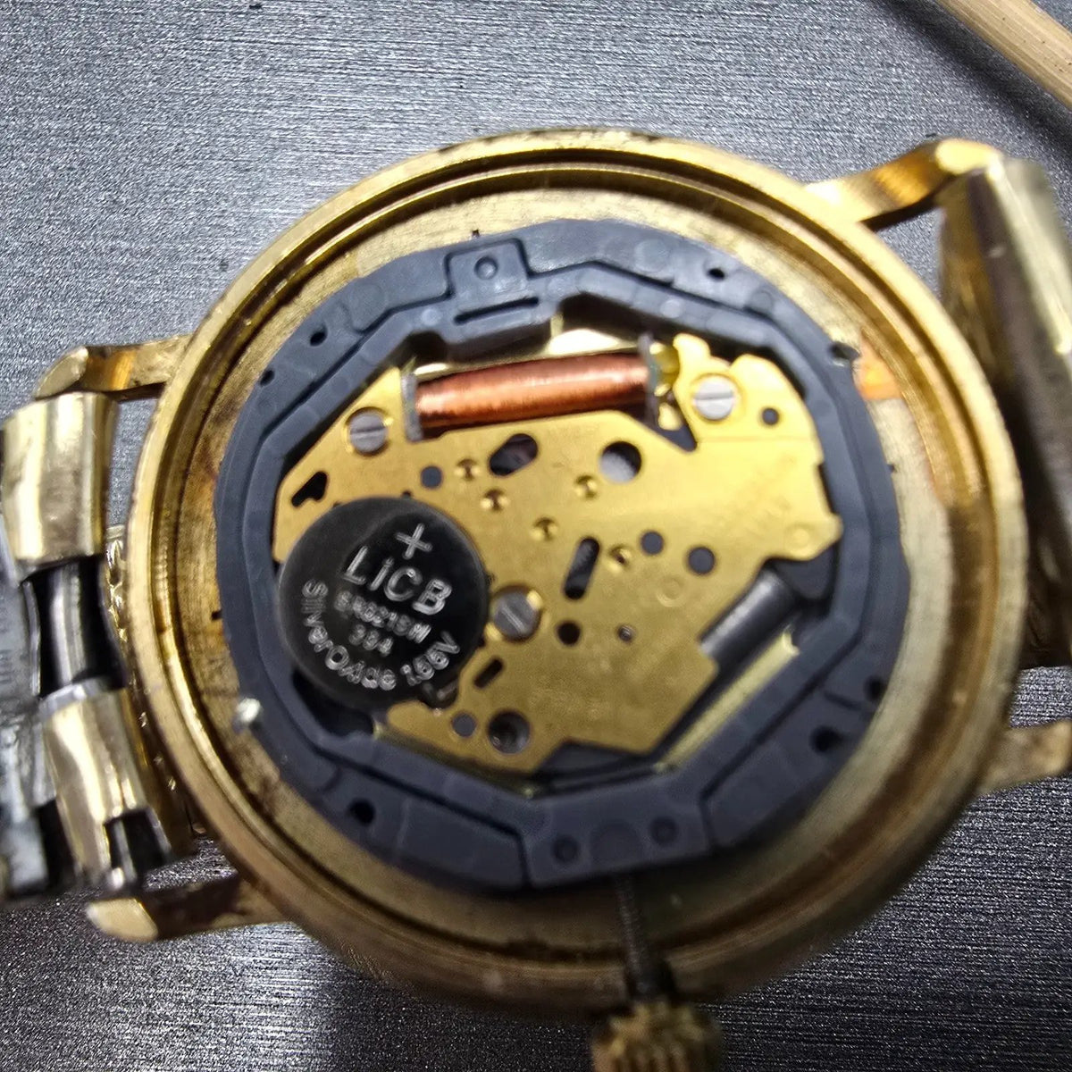 Jules Jurgensen Watch Men 30mm Champange Dial Gold Tone Date READ!! 6142 New Bat11