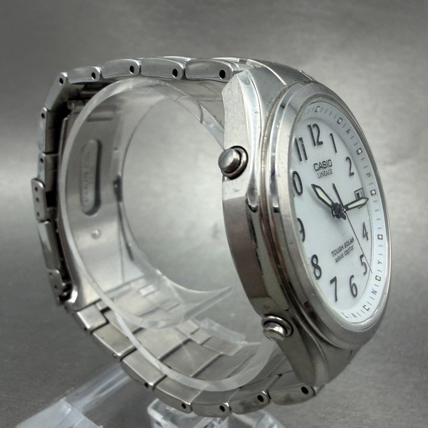 Casio Lineage Watch Men 38mm White Dial Silver Tone Date Solar LIW-120 Runs3