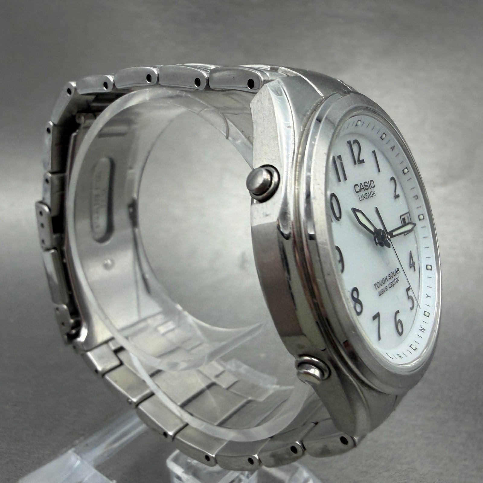Casio Lineage Watch Men 38mm White Dial Silver Tone Date Solar LIW-120 Runs3