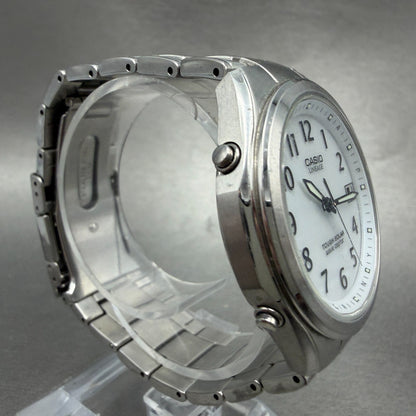 Casio Lineage Watch Men 38mm White Dial Silver Tone Date Solar LIW-120 Runs3