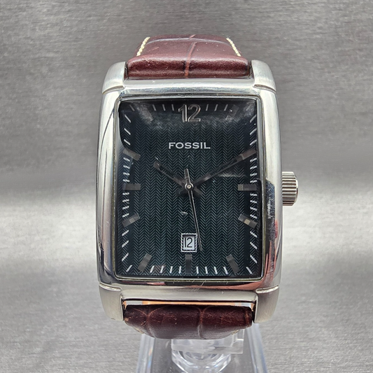 Fossil Arkitekt Watch Men 31mm Black Dial Silver Tone Date FS-3083 New Battery0