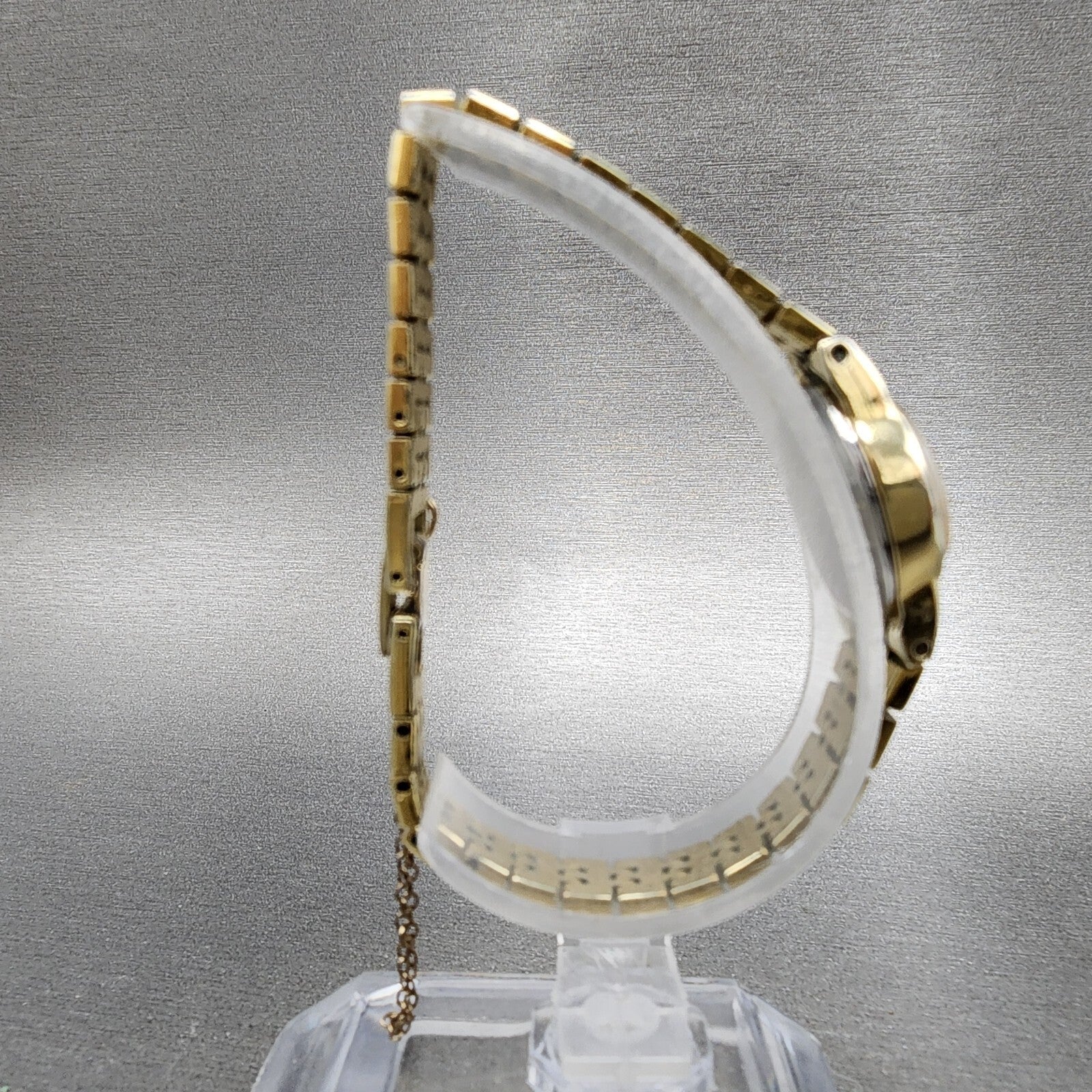 Seiko Watch Women 17mm Gold Dial Gold Tone Round 54205039 New Battery VTG ABD8