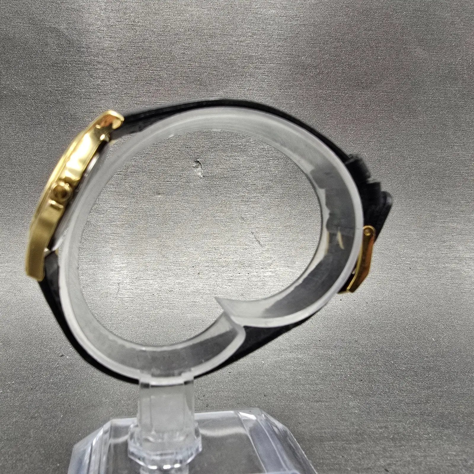 Movado Museum Watch Women 28mm Black Dial Gold Tone Round 87 E4 0823 New Batt SW6