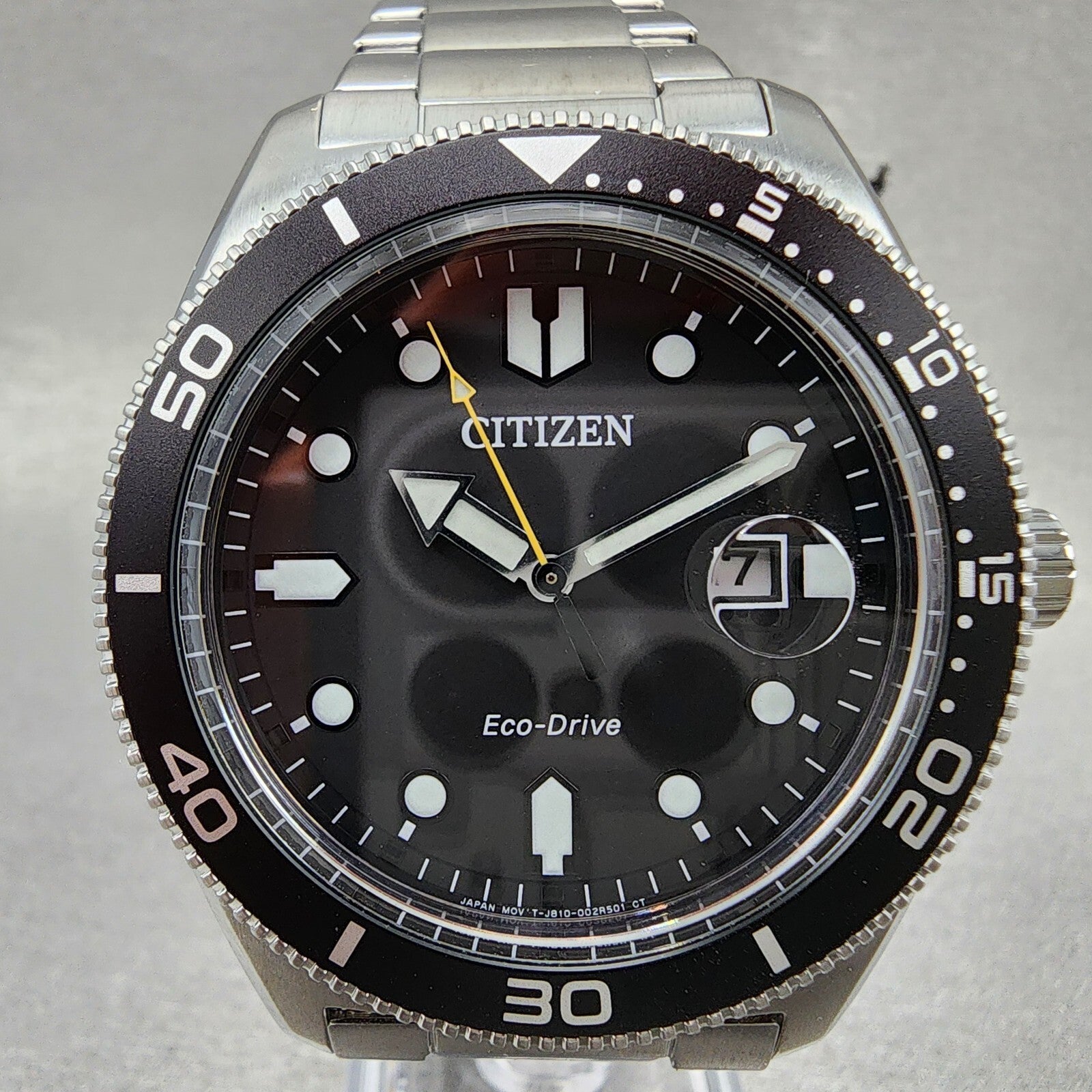 Citizen EcoDrive Dive Watch Men 43mm Black Dial Stainless Steel Date AW176081E1
