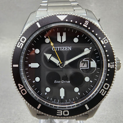 Citizen EcoDrive Dive Watch Men 43mm Black Dial Stainless Steel Date AW176081E1