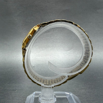 Seiko Watch Women 17mm Champagne Dial Gold Tone Octagon V400-5608 New Battery 237