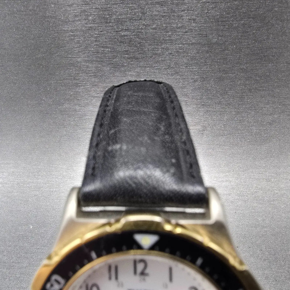 Timex Indiglo Dive Watch Men 37mm White Dial Two Tone Round READ!!!! New Battery4