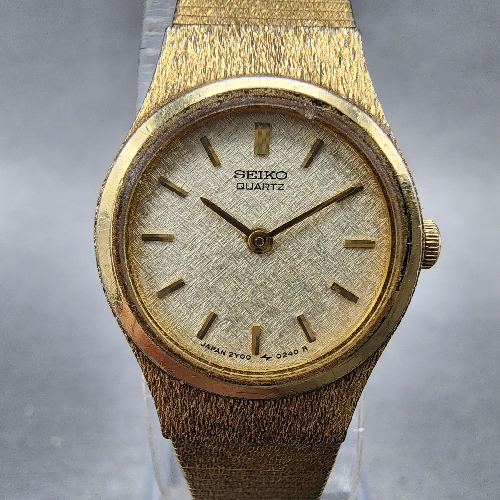 Seiko Watch Women 18mm Champagne Dial Gold Tone Round 2y000019 New Battery1