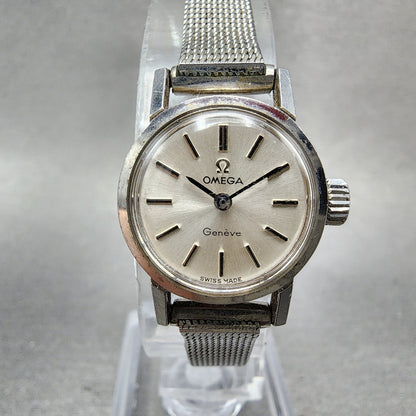 Omega Geneve Watch Women 20mm Silver Dial Stainless Steel Round Manual Wind Runs0