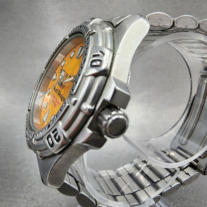 Orient Town & Country Surf Designs Watch Men 36mm Orange Dial Steel Date NewBatt2
