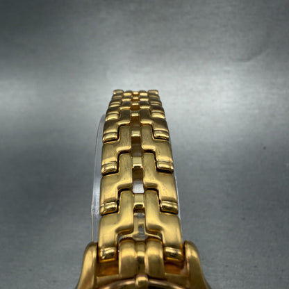 Seiko Watch Women 26mm Champagne Dial Gold Tone Date Round 7n82-0599 New Batt N54
