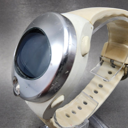 Seiko Wired Spoon Watch Women 38mm Digital LCD White Tone Alarm Chrono New Batt