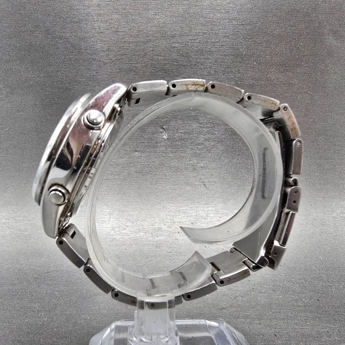 Casio Wave Ceptor Watch Men 39mm Gray Dial Steel Date Round WVQ-110DJ Works6