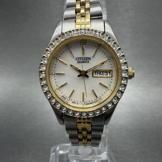 Citizen Watch Women 25mm MOP Dial Two Tone Daydate 1002S04464 New Battery0