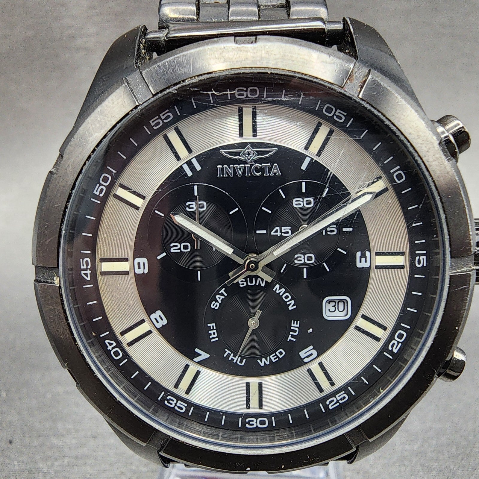 Invicta Specialty Chronograph Watch Men 45mm Black Dial Black 12149 PARTS2