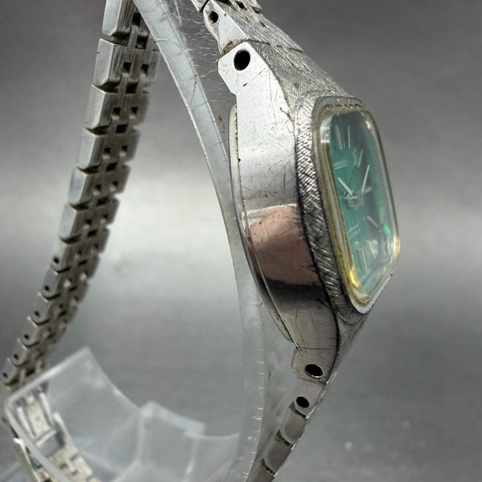 Seiko Special Watch Women 20mm Green Dial Silver Tone Manual 1140-3240 Runs VTG3