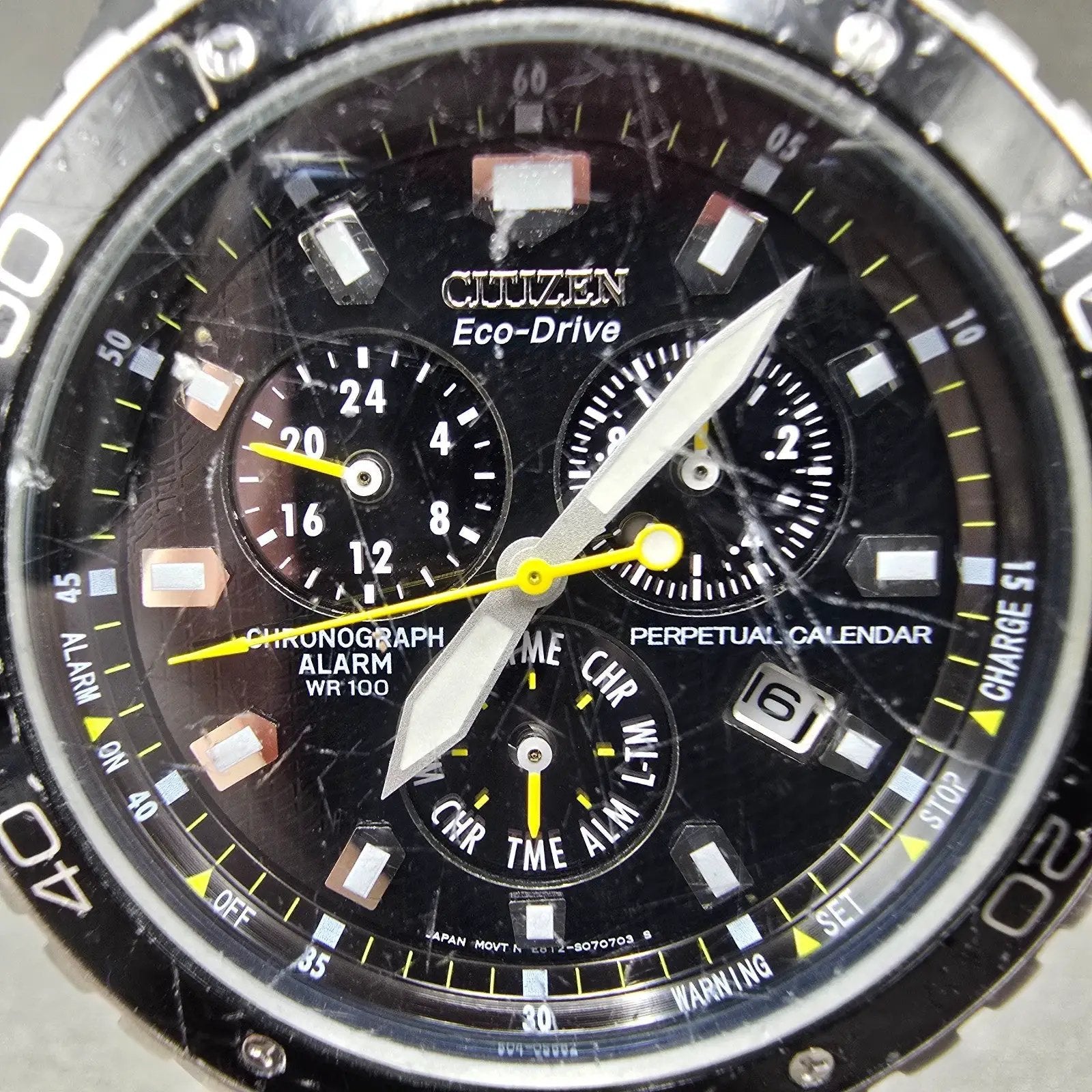 Citizen Eco-Drive Chronograph Watch Men 43mm Black Dial Steel Date Round Works1