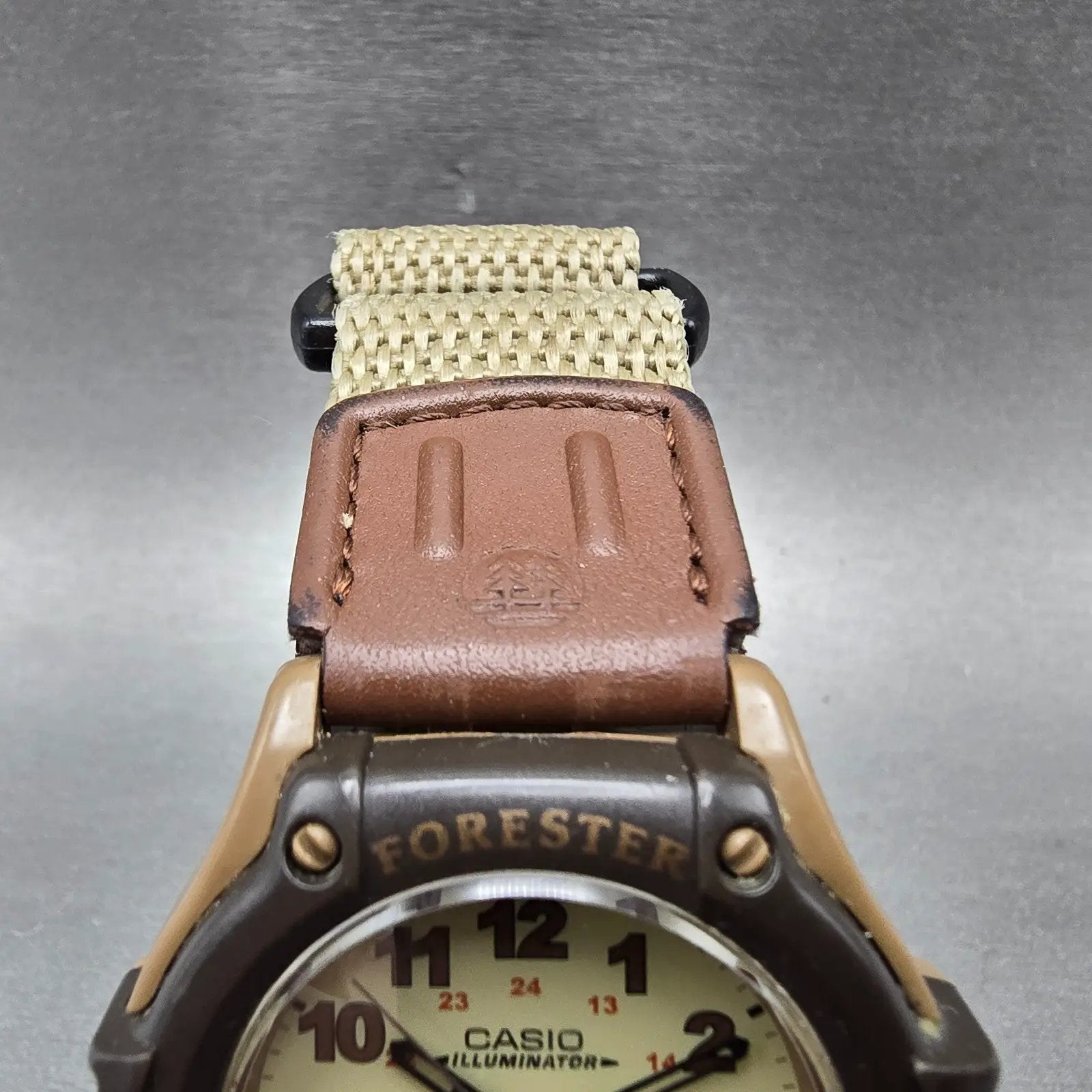 Casio FT-500 Watch Men 42mm Analog Digital Cream Dial Brown Case New Battery SRT4