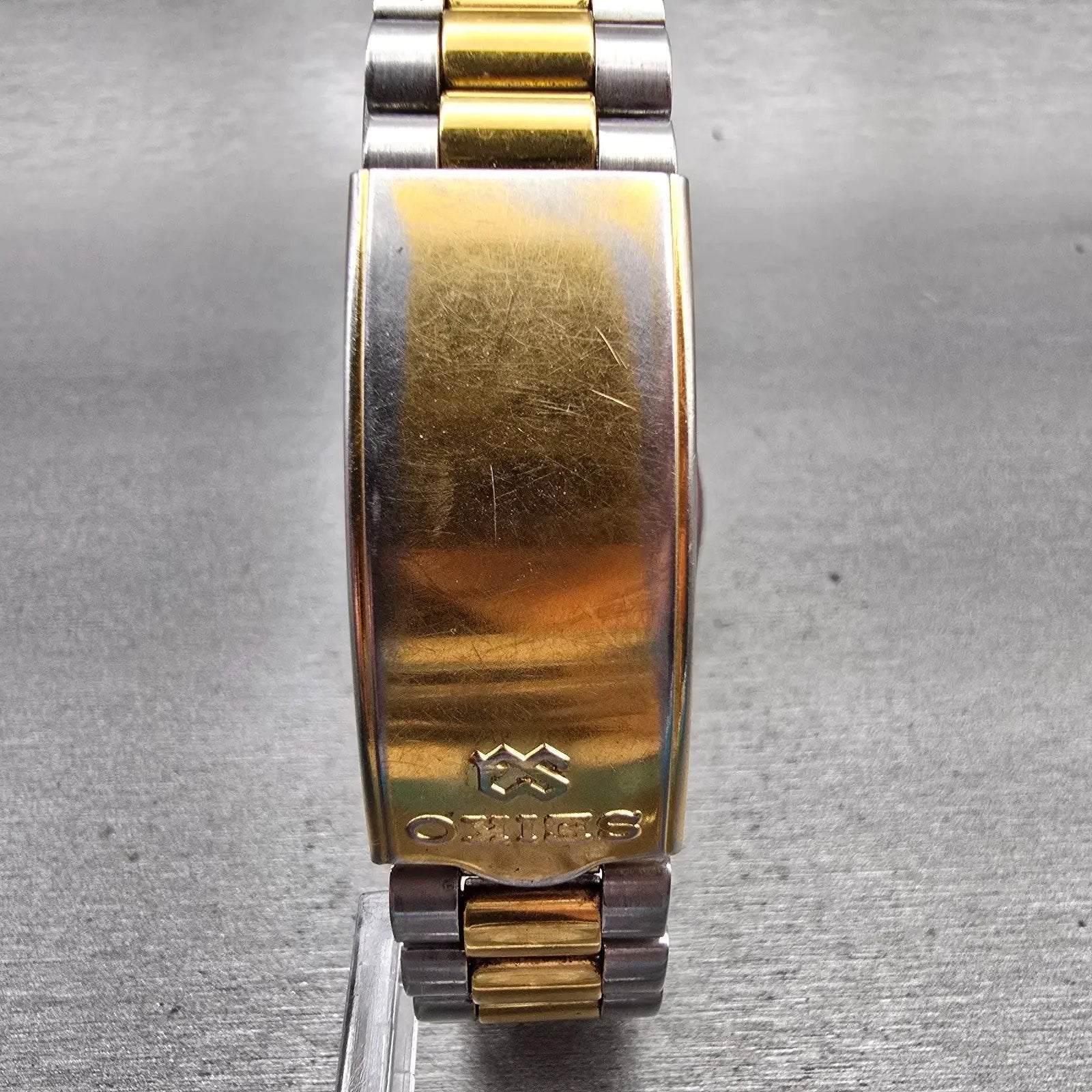 Seiko SQ President Watch Men 35mm Silver Dial Two Tone Daydate 6923-8080 New Bat7