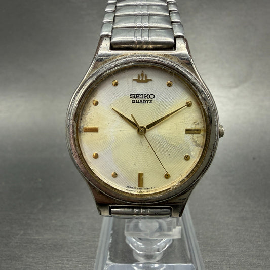 Seiko Watch Unisex 32mm Silver Dial Silver Tone Round V701-1P60 New Battery0